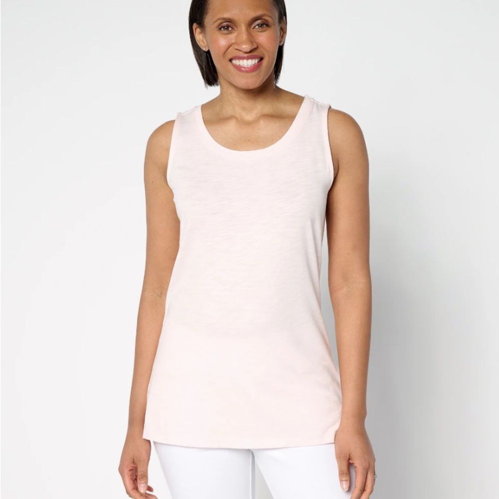 Belle by Kim Gravel Slub Knit Scoop Neck Tank